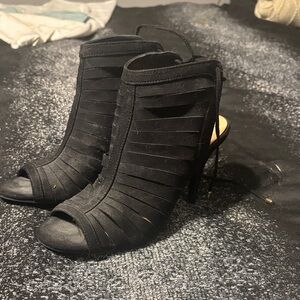 Elegant Black Peep-Toe Heels